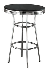 Coaster Theodore Round Bar Table Black and Chrome Model 2405